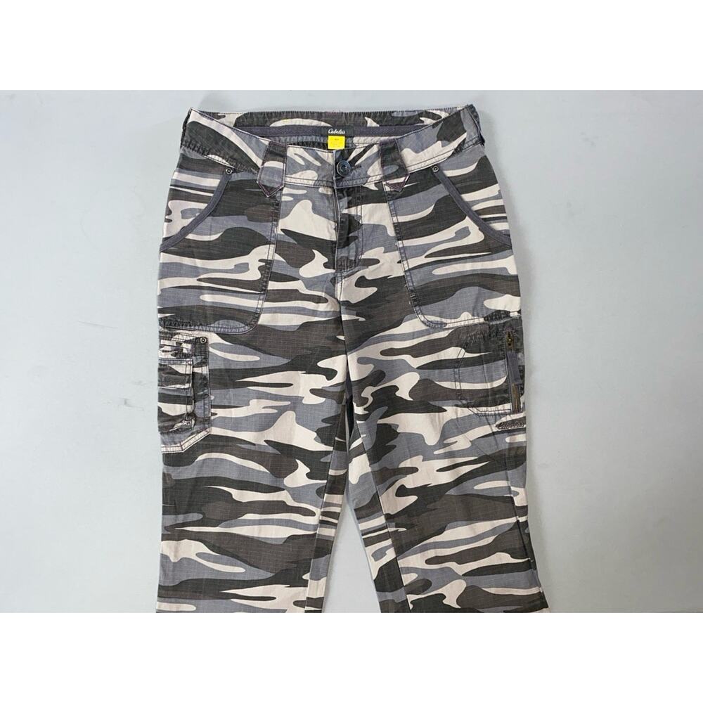 Cabela's Casual Lightweight Canvas Cargo Hiking Pants. Camo, Women's Size 4. GUC